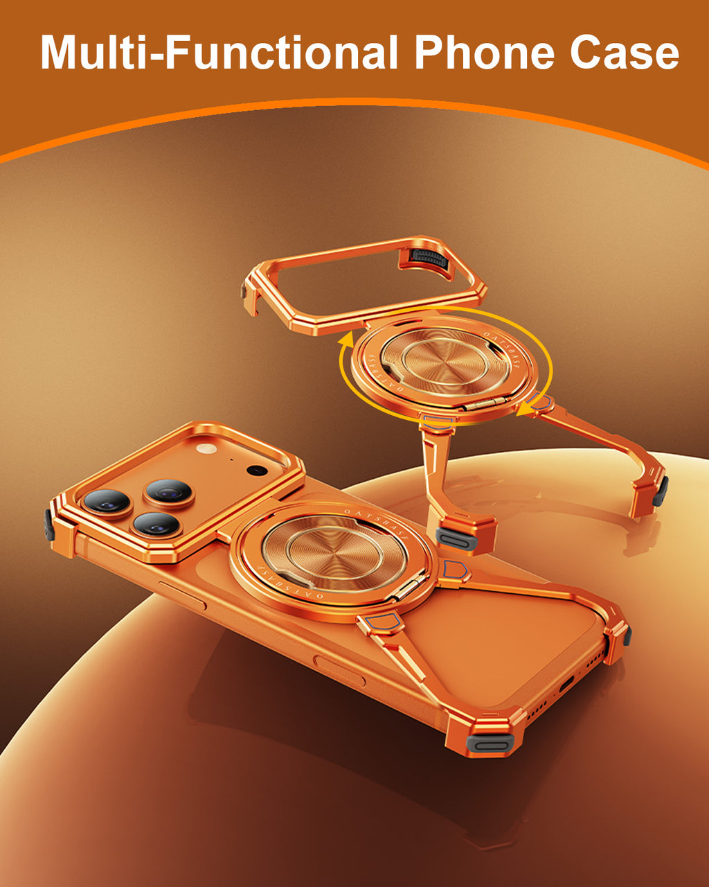 Outdo Tech - Metal Armor Pro – 360° Kickstand MagSafe Metal Bumper