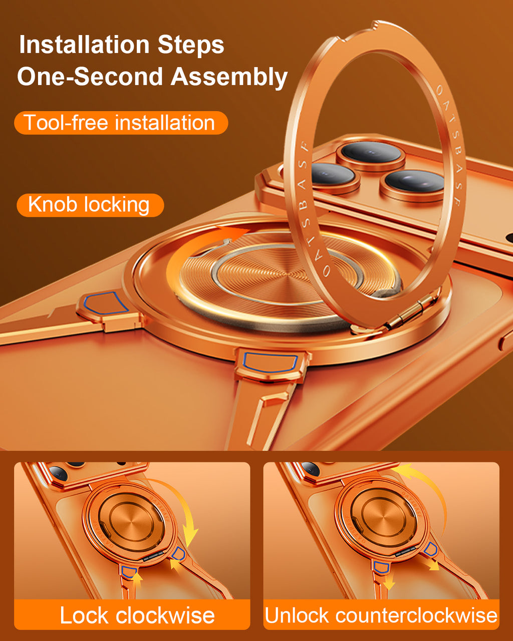 Outdo Tech - Metal Armor Pro – 360° Kickstand MagSafe Metal Bumper